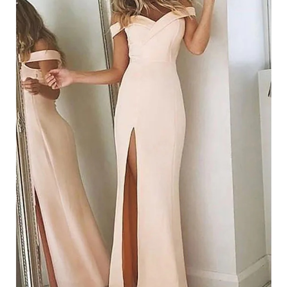 Mermaid / Trumpet Floor Length Off Shoulder Dress - Storm, Size 10